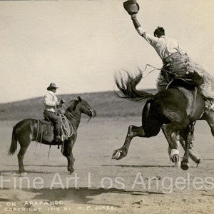 Vintage Photo, Cowboy on Bucking Bronco, 1910