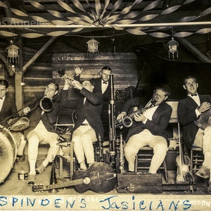 Photo of the Spinden Jasicians Jazz Band, 1920, University of California