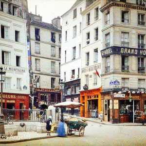 Autochrome Photo, Rue de la Montagne, Ste. Genevieve, Paris, 1900s