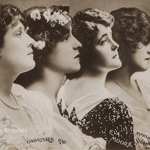 Photo of Gabrielle Ray and other Edwardian Era actresses | Vintage Photo Print | Actors | Black and White | Stage | Theatre | 1900s | Decor