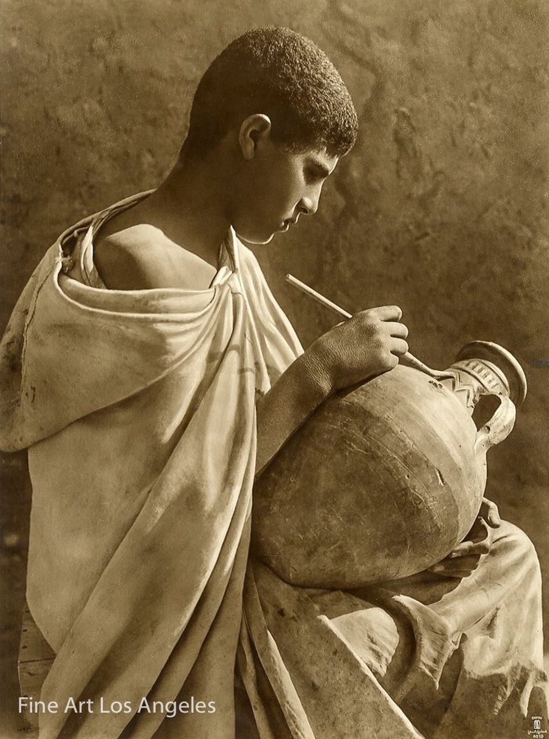 Tirage Argentique Vintage Lehnert & Landrock - Tunisie, Habitants De Redeyef, Circa 1915, 24x18 Cm