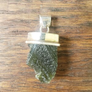 Echt Tschechien Moldavit in Sterling Silber