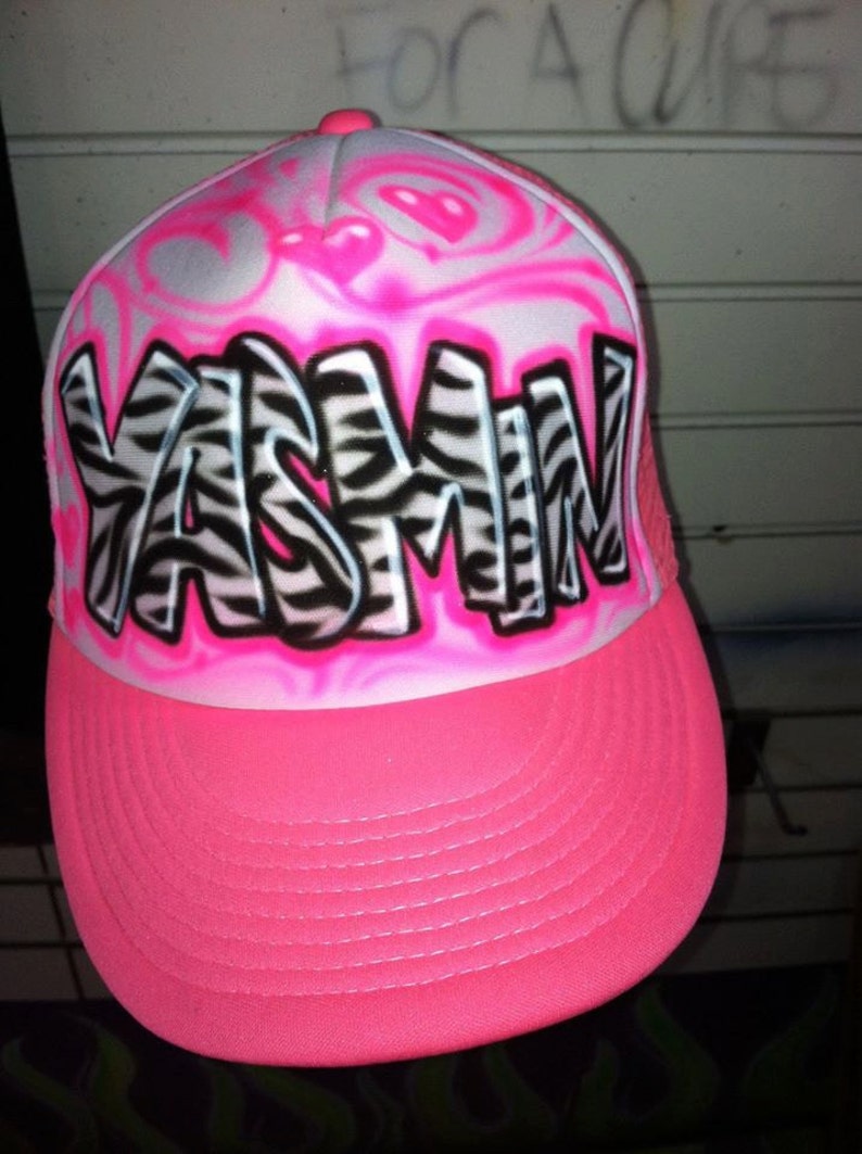 Airbrushed Name design trucker hat | Etsy