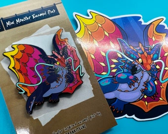 Namielle Hard Enamel Pin -- 1.5" Nickel Finish Monster Hunter Elder Dragon Inspired Pins