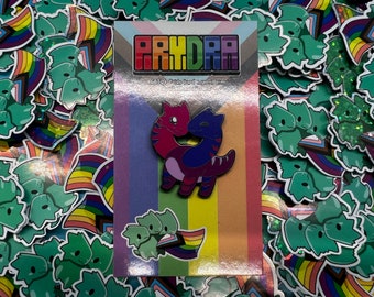 Bisexual Prydra - Cute LGBTQ+ Hydra Hard Enamel Pride Flag Pins and Stickers