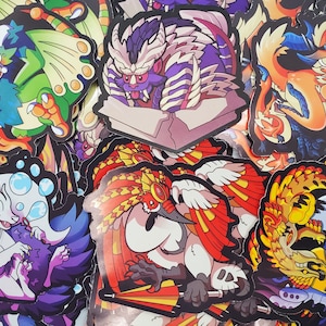 Monster Hunter Inspired 3&quot; Glossy Stickers -- Magnamalo, Mizutsune, Zinogre, and More!