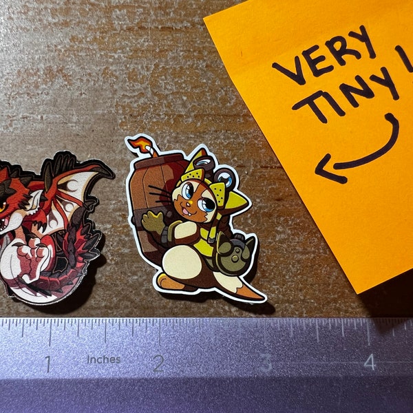 Monster Hunter Minis! 1" - 1.5" Glossy Miniature Sized Stickers -- Magnamalo, Mizutsune, Zinogre, and More!