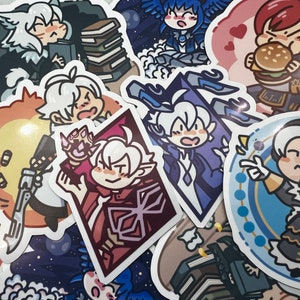 FFXIV 3&quot; Character Stickers | Final Fantasy 14 Inspired Glossy Stickers | Thancred, Y&#39;shtola, Alphinaud, Alisaie, G&#39;raha Tia, Emet-Selch