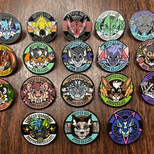 Certified Furry Pins: 1.5" Fursona Species Themed Hard Enamel Badges to Show Off Your Favorite Animal