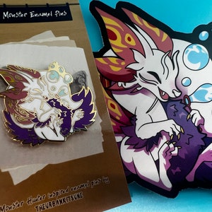 Mizutsune Hard Enamel Pin -- 1.25" Gold Finish Monster Hunter Inspired Pins