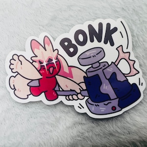 Tinkaton Bonk Pokemon inspiré 3" autocollants brillants et holographiques--violet écarlate