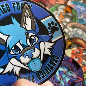 Certified Furry Stickers: 3&quot; Fursona Species Themed Glossy Water Resistant Stickers to Show Off Your Favorite Animal