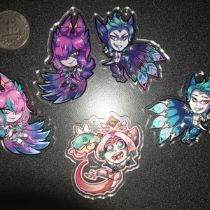 Star Guardian Xayah Rakan Neeko  2&quot; Acrylic Charm