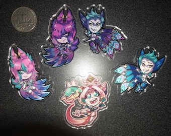 Star Guardian Xayah Rakan Neeko  2" Acrylic Charm