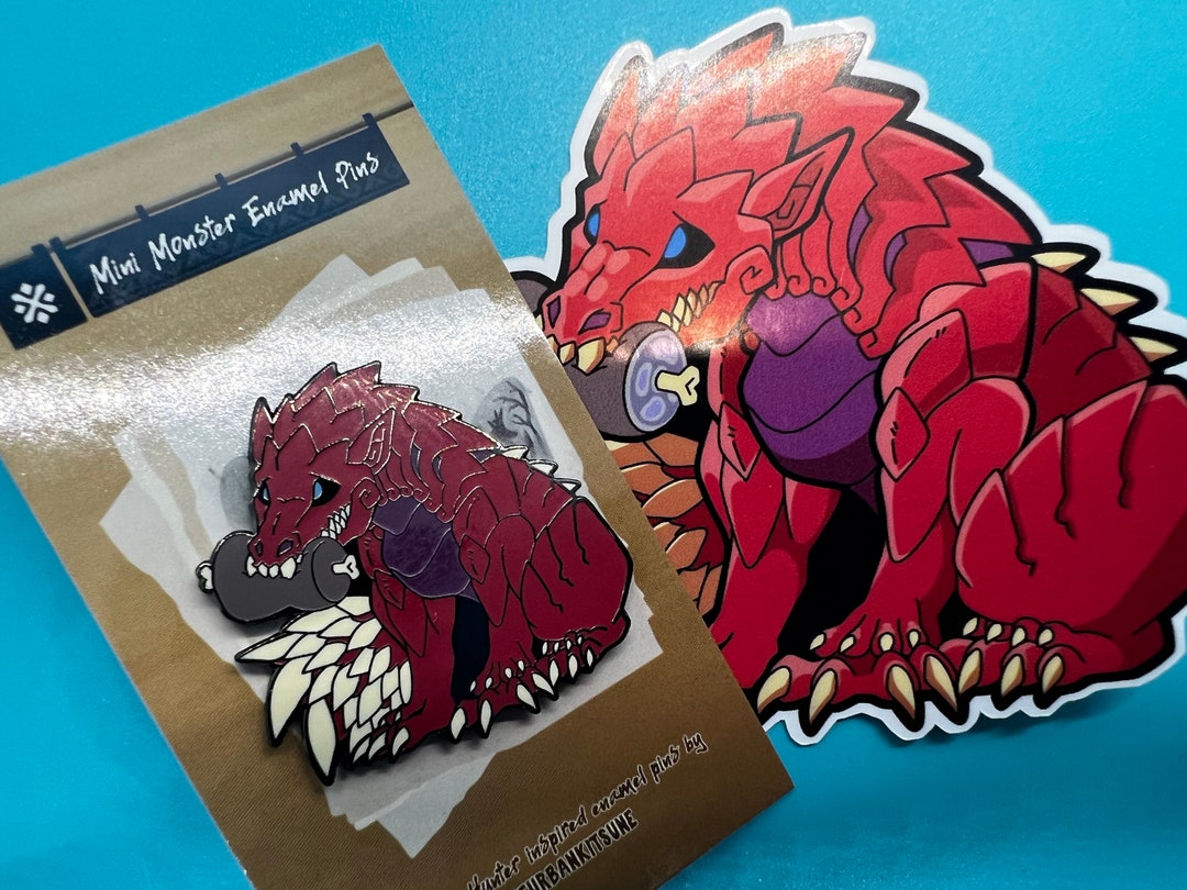 Odogaron Hard Enamel Pin -- 1.5" Nickel Finish Monster Hunter Inspired ...