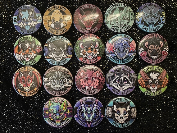 Certified Furry Buttons 1 5 Fursona Species Themed Etsy
