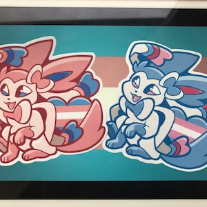 Sylveon Trans Flag Stickers | 3