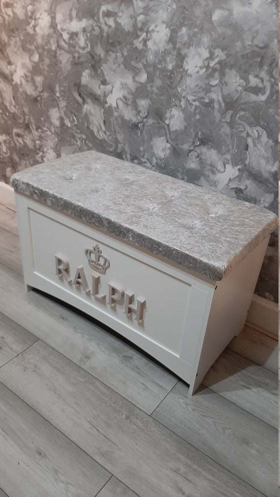 personalised toy box crushed velvet