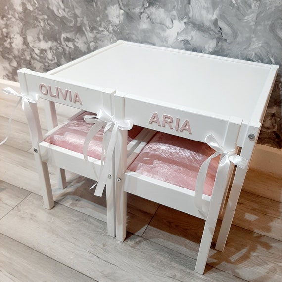 childrens table and chairs personalised