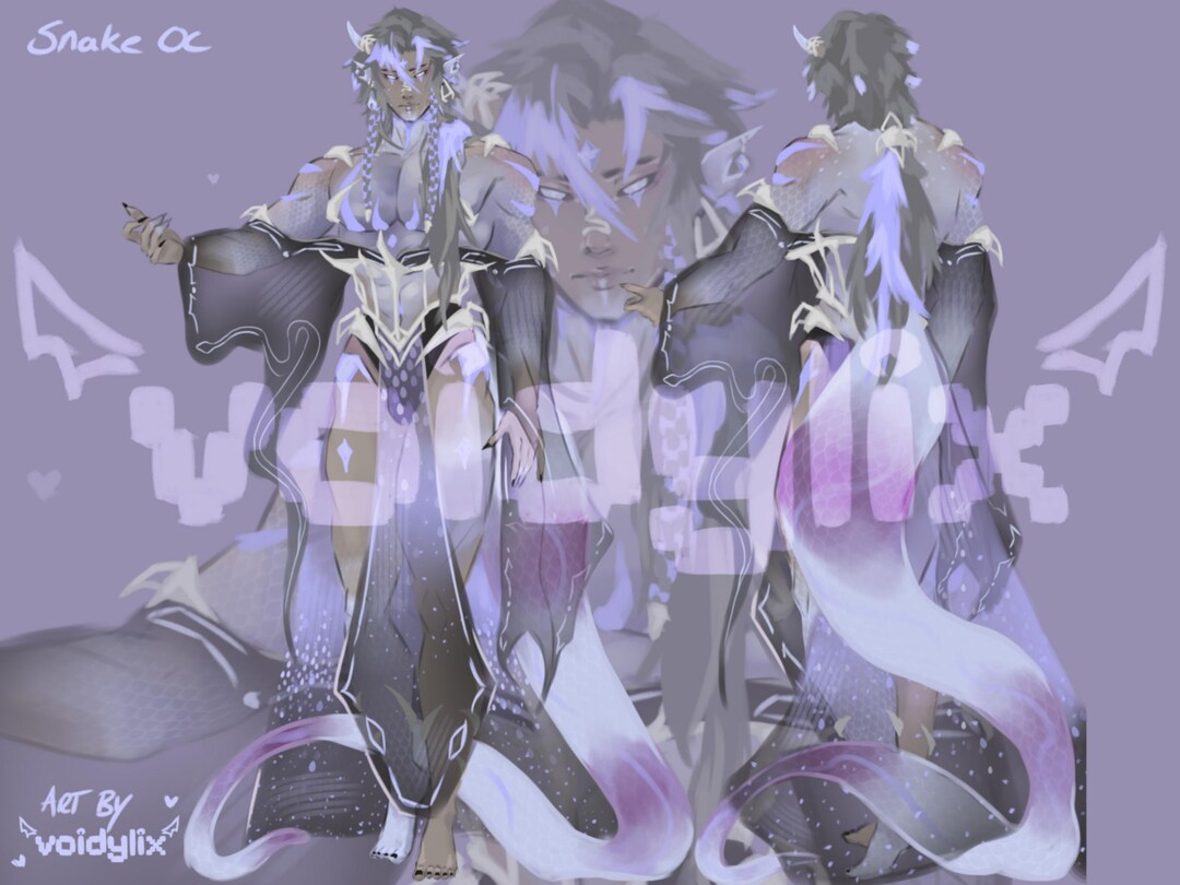 Snake OC Adoptable | Reference Sheet | Transparent Backgrounds - Etsy