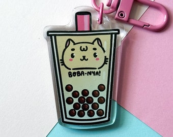 Boba Nya Cat Charm | cat keychain, cute cat gifts