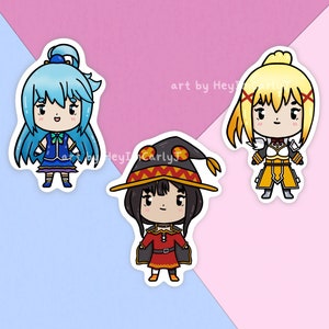 KonoSuba Girls Vinyl Stickers | Waterproof