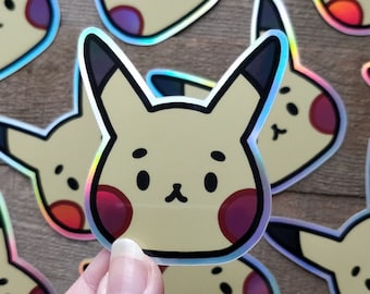 Holographic Pikachu Vinyl Sticker | Waterproof