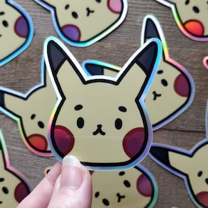 Holographic Pikachu Vinyl Sticker | Waterproof