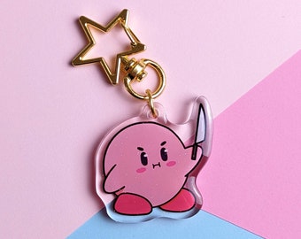 Knife Kirby Charm | Kirby keychain, kirby charm, cute charm, kirby gifts