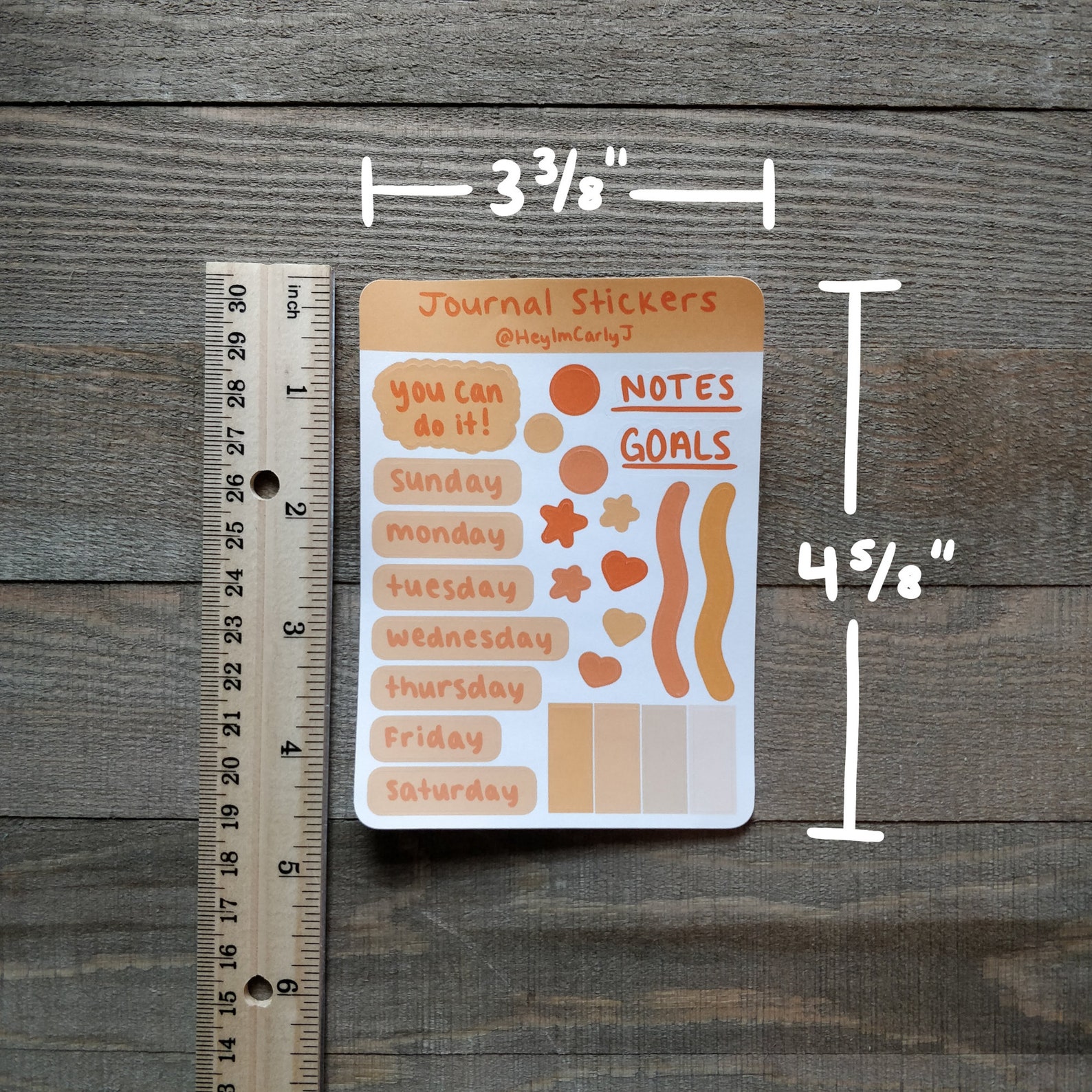 orange-weekly-journaling-sticker-sheet-journal-stickers-etsy