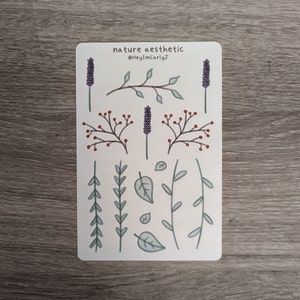 Naturästhetischer Stickerbogen