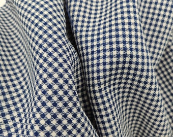 Dark blue and white fabric, blue pattern vintage cotton fabric, shirt or dress cotton fabric