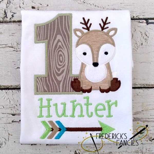 Woodland birthday shirt - first birthday shirt - deer birthday shirt - birthday bodysuit - woodland  birthday party - woodland animals, deer