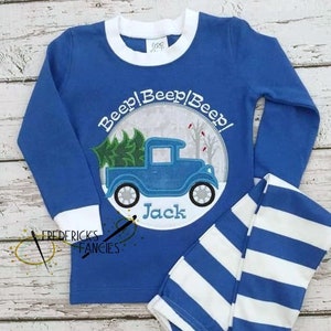 Boys Christmas Outfit Christmas Truck Blue Truck Etsy