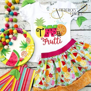 Girls second birthday shirt - Twotti Frutti - tutti frutti - two - birthday - birthday outfit