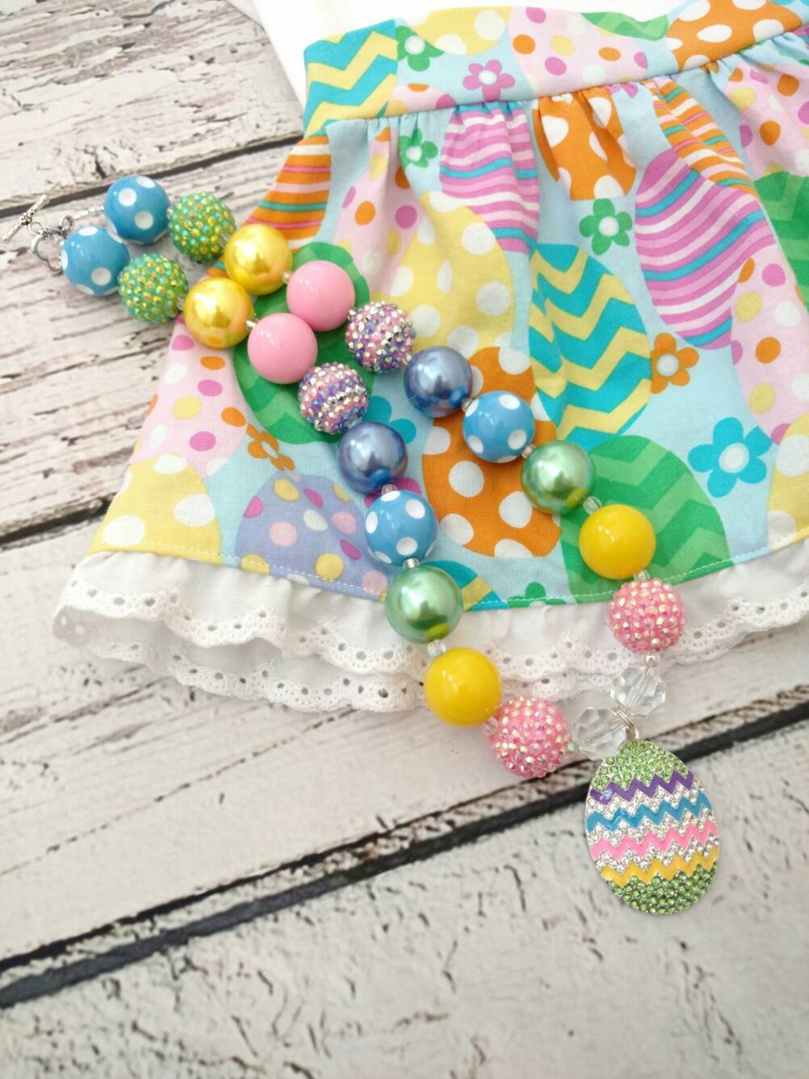 Girls Easter Outfit Easter Skirt Easter Necklace Etsy