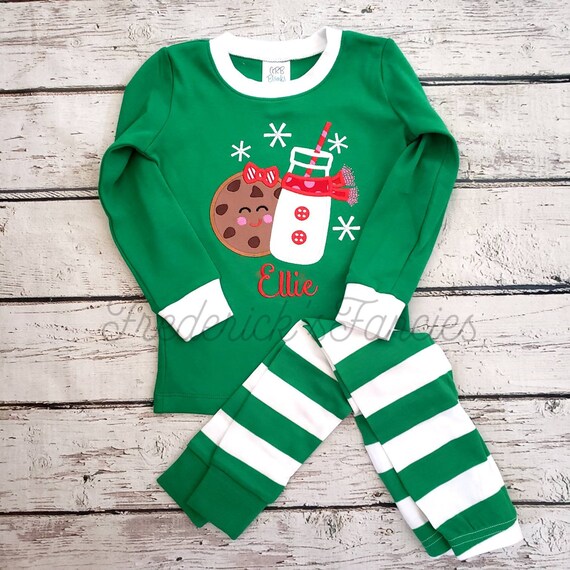 Girls Christmas pajamas matching Christmas jammies milk Etsy