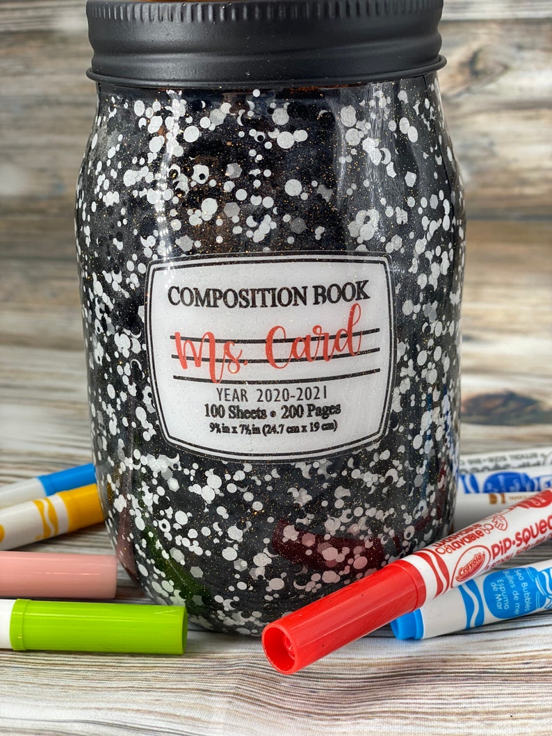 Custom Teacher Desk Mat - Personalized Composition Book Mouse Pad For Classroom, Teacher Appreciation Gift, School Decor