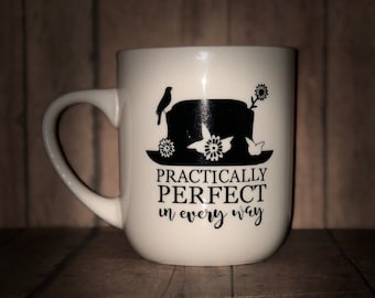 Taza de café de Mary Poppins, prácticamente perfecta, elige tu color.