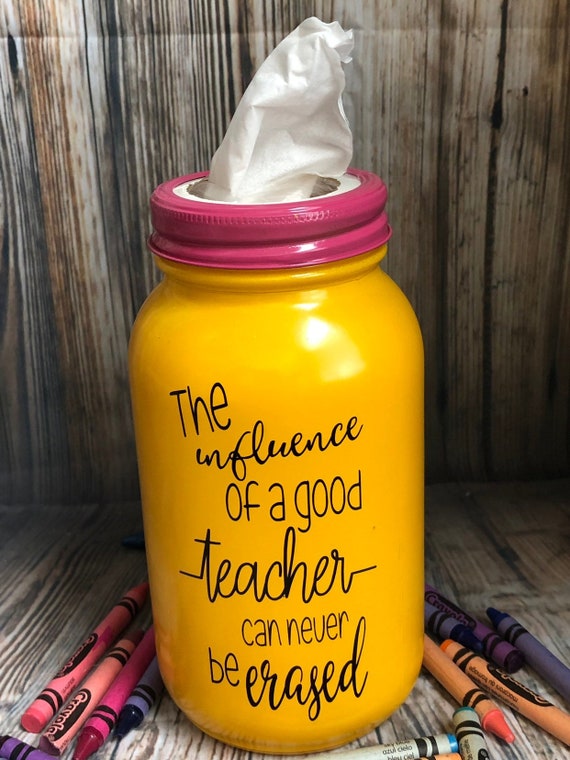 Teacher Pencil Tissue Jar pint size 32 oz the influence | Etsy