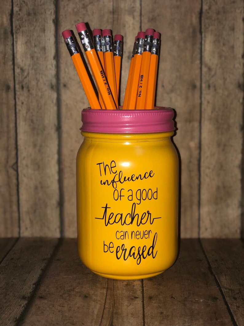 Teacher Pencil Holder Mason Jar Pint Size 16 Oz the Etsy