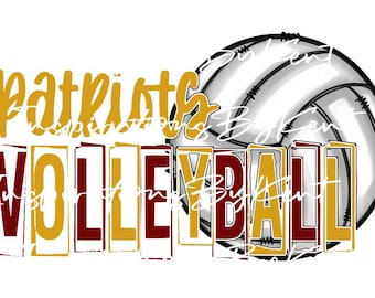 Fichier de téléchargement numérique PNG de volley-ball des Patriots