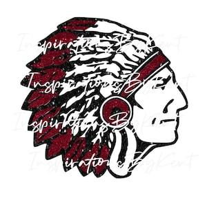 Glitter Indian Warrior Head Digital PNG Télécharger Fichier