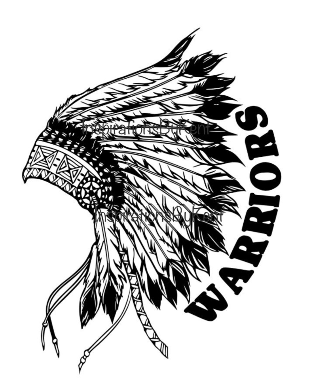 Indian Warrior Headdress PNG Instant File Download Etsy