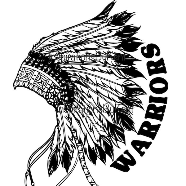 Indian Warrior Headdress PNG Instant File Download