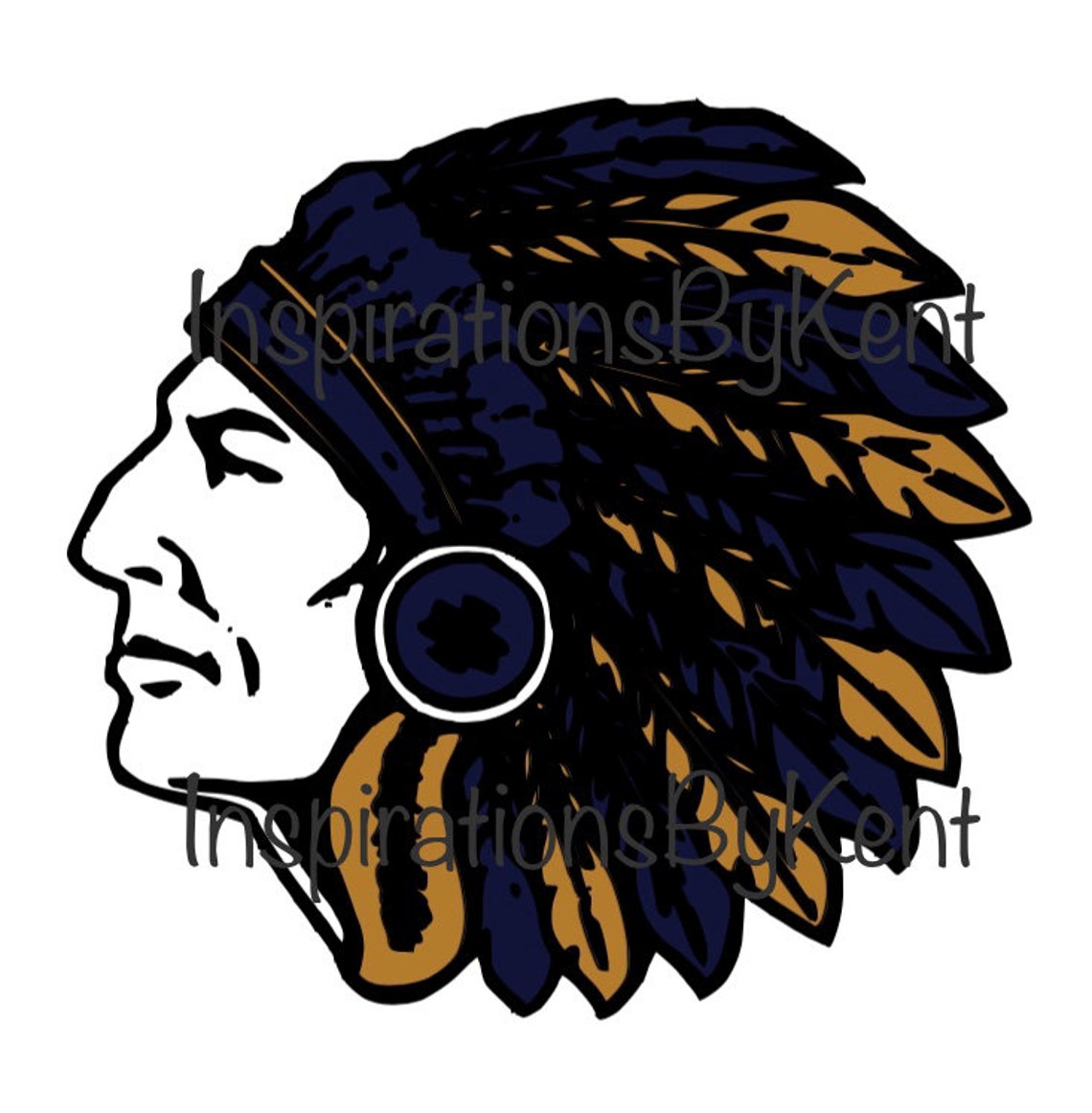Indian Warrior Head Digital PNG Download File - Etsy