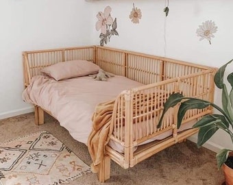 Daybed Frame Bohemian Rattan Furniture Day Bed Frame Unique Statement Piece Bed Frame Twin Bed