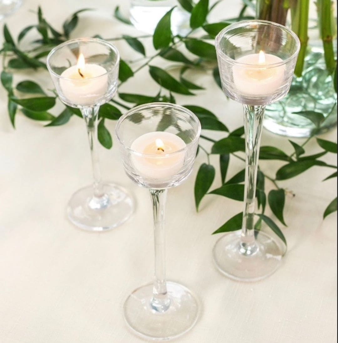 Set of 3 Long Stem Candle Holder Votive Taper Candleholder Etsy