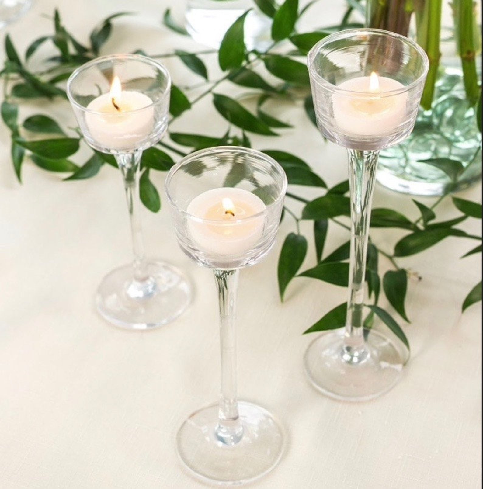 Set of 3 Long Stem Candle Holder Votive Taper Candleholder Etsy