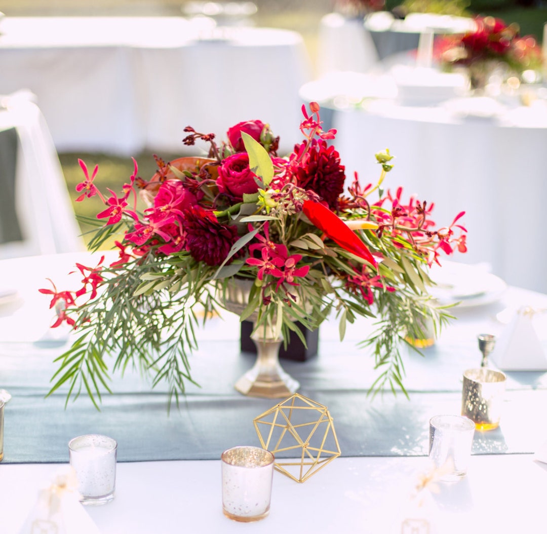 Gold Mercury Glass Vases Glass Compote Vase Wedding Centrepiece Floral ...